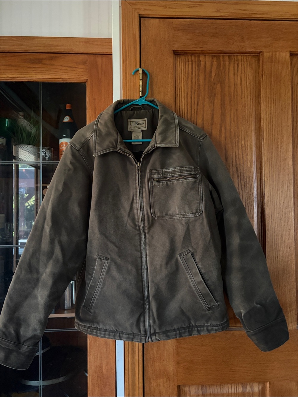 Vintage L.L. Bean Men's Brown Workwear Zip Jacket